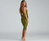 Sleek Trendsetter Halter Midi Dress